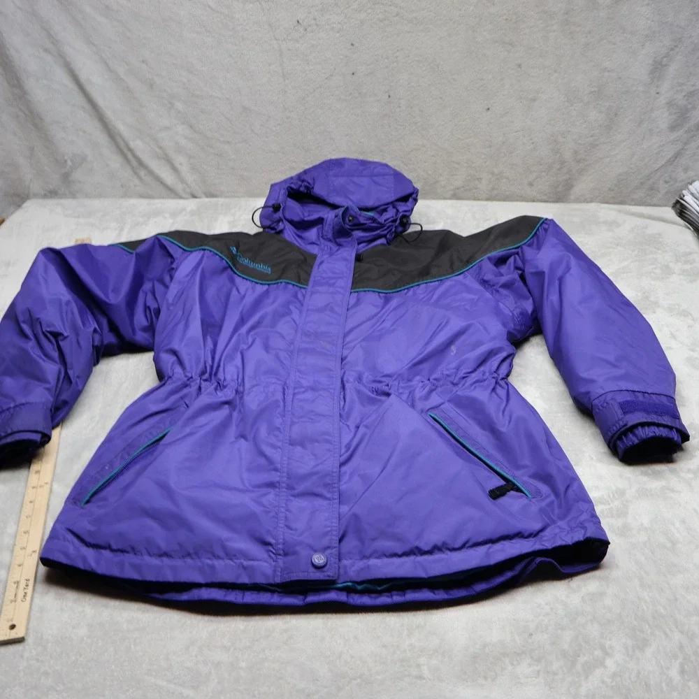 Columbia Jacket Womens Large Purple Insulated Ski Snow Removable Liner 3in1 VTG